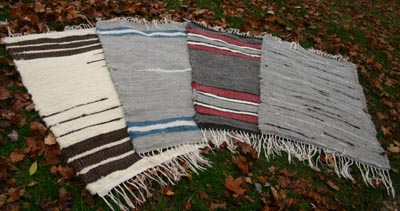 Handwoven rugs made from roving